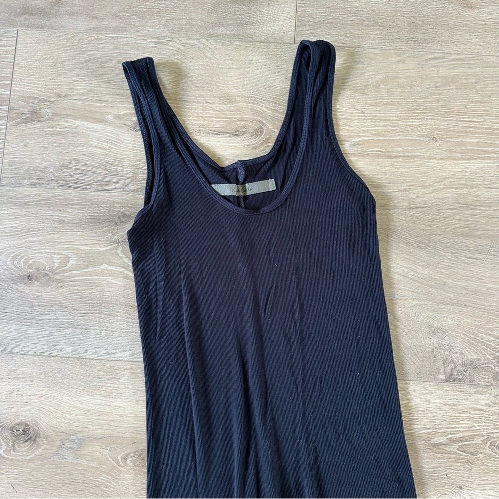 Enza Costa Silk Knit Tank Midi Dress In Black S - Picture 6 of 7
